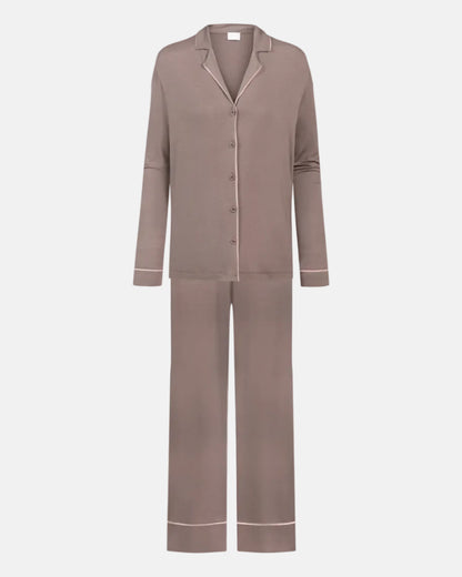 Pysjamas loungewear pure chic Mey beige brun modal, nattøy undertøy norge dame frilin