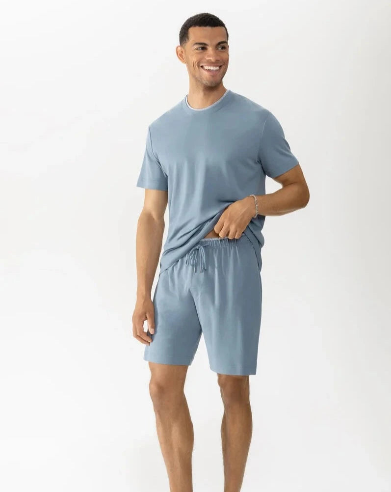 T-skjorte loungewear, nattøy, herre, mey, blå