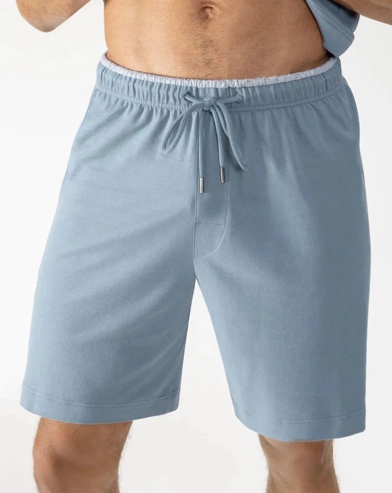 Loungewear shorts, nattøy, herre, mey, blå