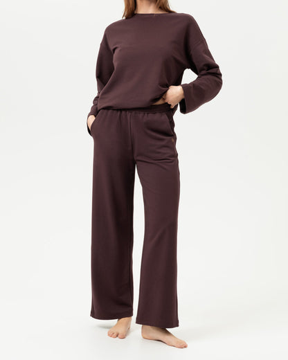 Joggebukse vid løs relaxed loungewear Mey soulwear, Comfy Comfort bomull modal hot maroon, homewear dame norge frilin