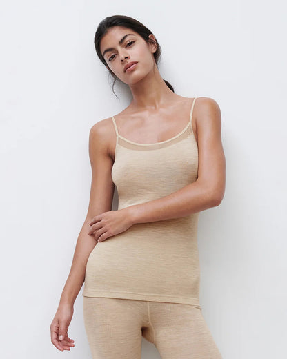Singlet ull merino wool Juliana Femilet Chantelle beige heather nude, Frilin undertøy dame norge