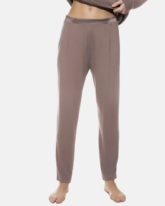 Pysjamas pysjbukse modal loungewear nattøy, beige brun pure chic Mey, norge dame frilin