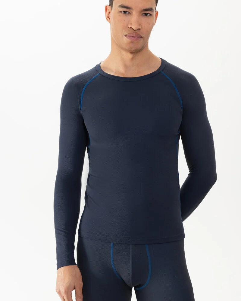 Undertøy herre genser superundertøy long sleeve, mann sport, norge mey high performance, blå navy