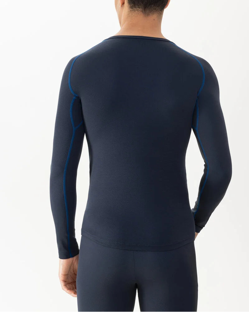 Undertøy herre genser superundertøy long sleeve, mann sport, norge mey high performance, blå navy