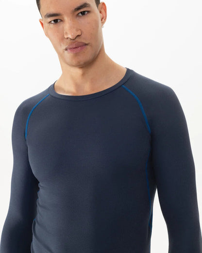 Undertøy herre genser superundertøy long sleeve, mann sport, norge mey high performance, blå navy