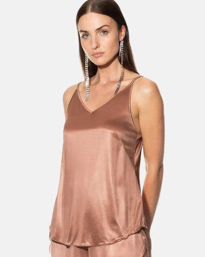 Singlet viskose modal camisole loungewear nattøy, Mey coco, frilin dame norge, beige brun nougat