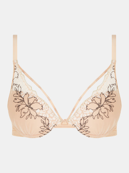 Undertøy BH push up plunge, nude beige, chantelle pulp