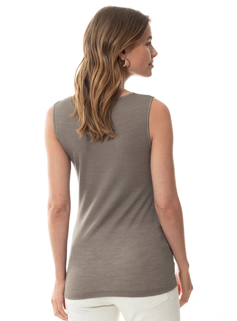 Ullundertøy merinoull silke, tank topp blonder wool love Mey taupe beige, Frilin undertøy norge dame