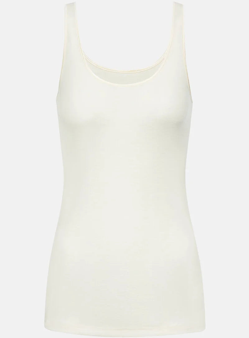 Ullundertøy tank topp singlet merinoull silke, mey exquisite white hvit, frilin undertøy norge