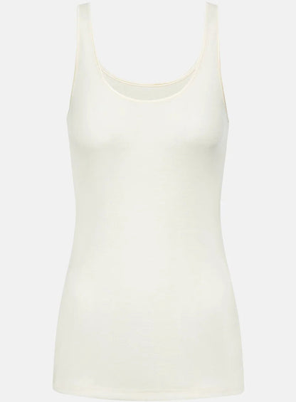 Ullundertøy tank topp singlet merinoull silke, mey exquisite white hvit, frilin undertøy norge