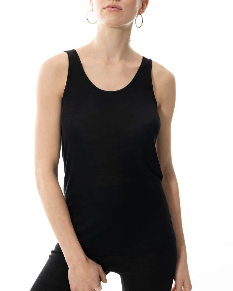 Ullundertøy tank topp singlet silke, norge dame, mey exquisite svart black