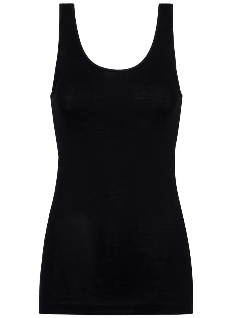 Ullundertøy tank topp singlet silke, norge dame, mey exquisite svart black