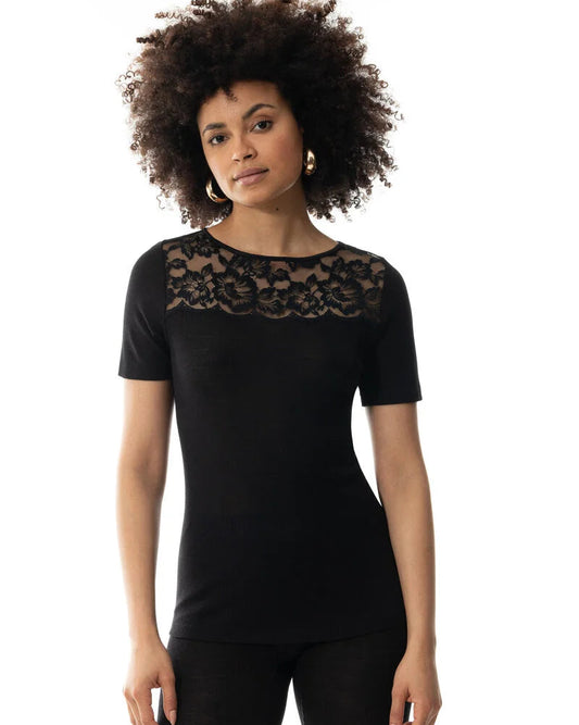 Ullundertøy merinoull silke, t-skjorte t-shirt blonder wool love Mey, Frilin undertøy norge dame