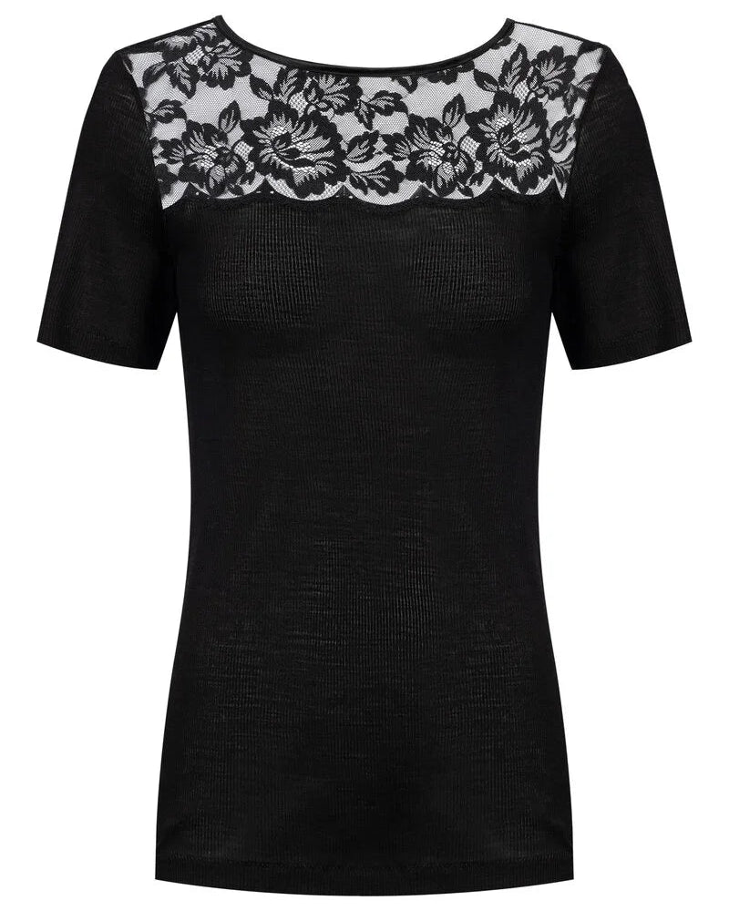 Ullundertøy merinoull silke, t-skjorte t-shirt blonder wool love Mey, Frilin undertøy norge dame