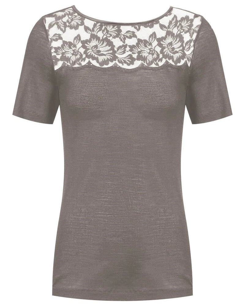 Ullundertøy merinoull silke, t-skjorte t-shirt blonder wool love Mey, Frilin undertøy norge dame