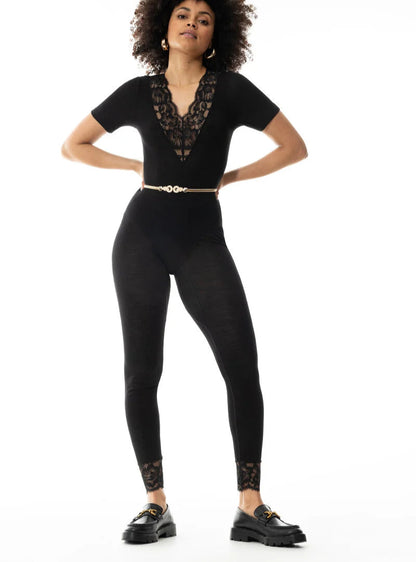 Ullundertøy stilongs merinoull silke, leggings blonder wool love Mey, Frilin undertøy norge dame
