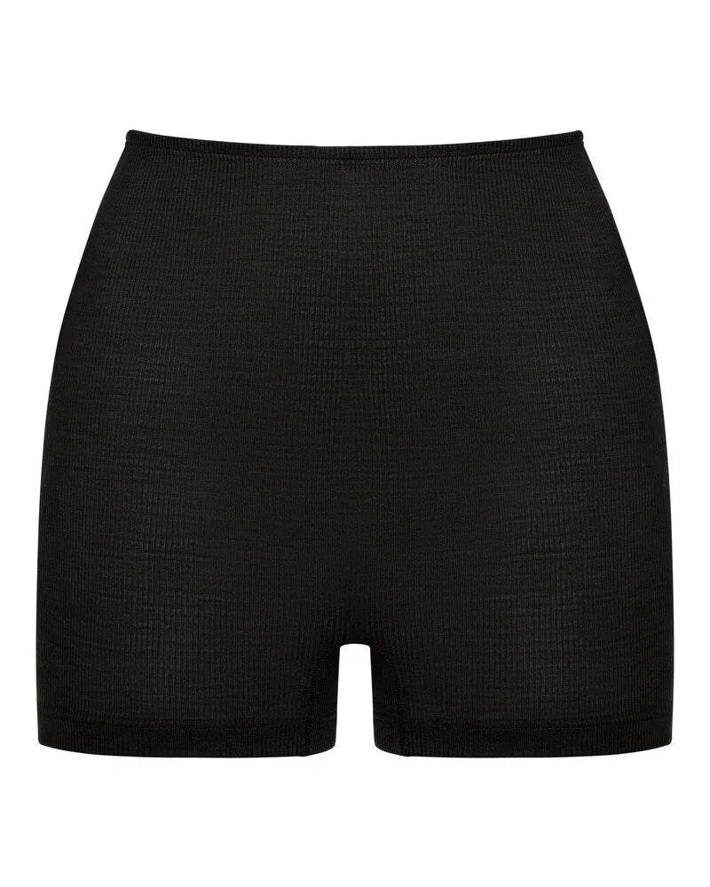 Ull boxer shorts truse merinoull silke, mey wool love, black svart, frilin norge