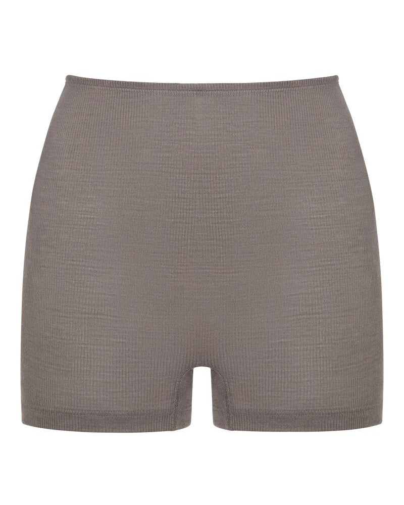 Ull boxer shorts truse merinoull silke, mey wool love, deep taupe beige brun, frilin norge