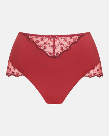 Truse høyt liv high waist Mey delightful rød red, blonde blomster undertøy dame frilin norge