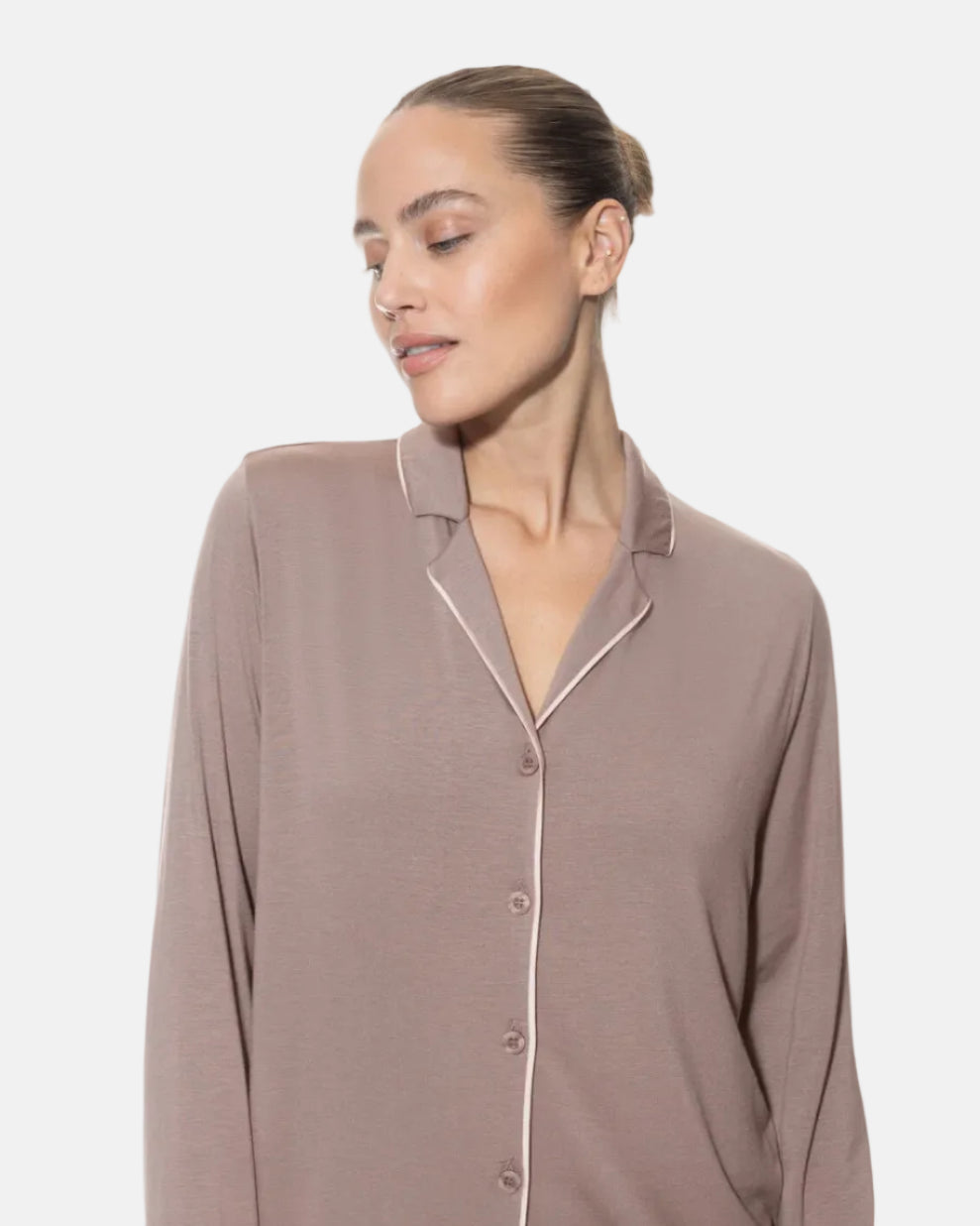 Pysjamas loungewear pure chic Mey beige brun modal, nattøy undertøy norge dame frilin