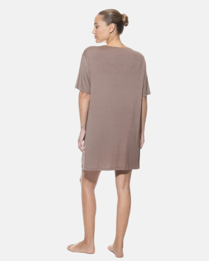 Nattkjole kort Mey Pure chic, modal beige brun thunder grey, Nattøy undertøy dame norge frilin