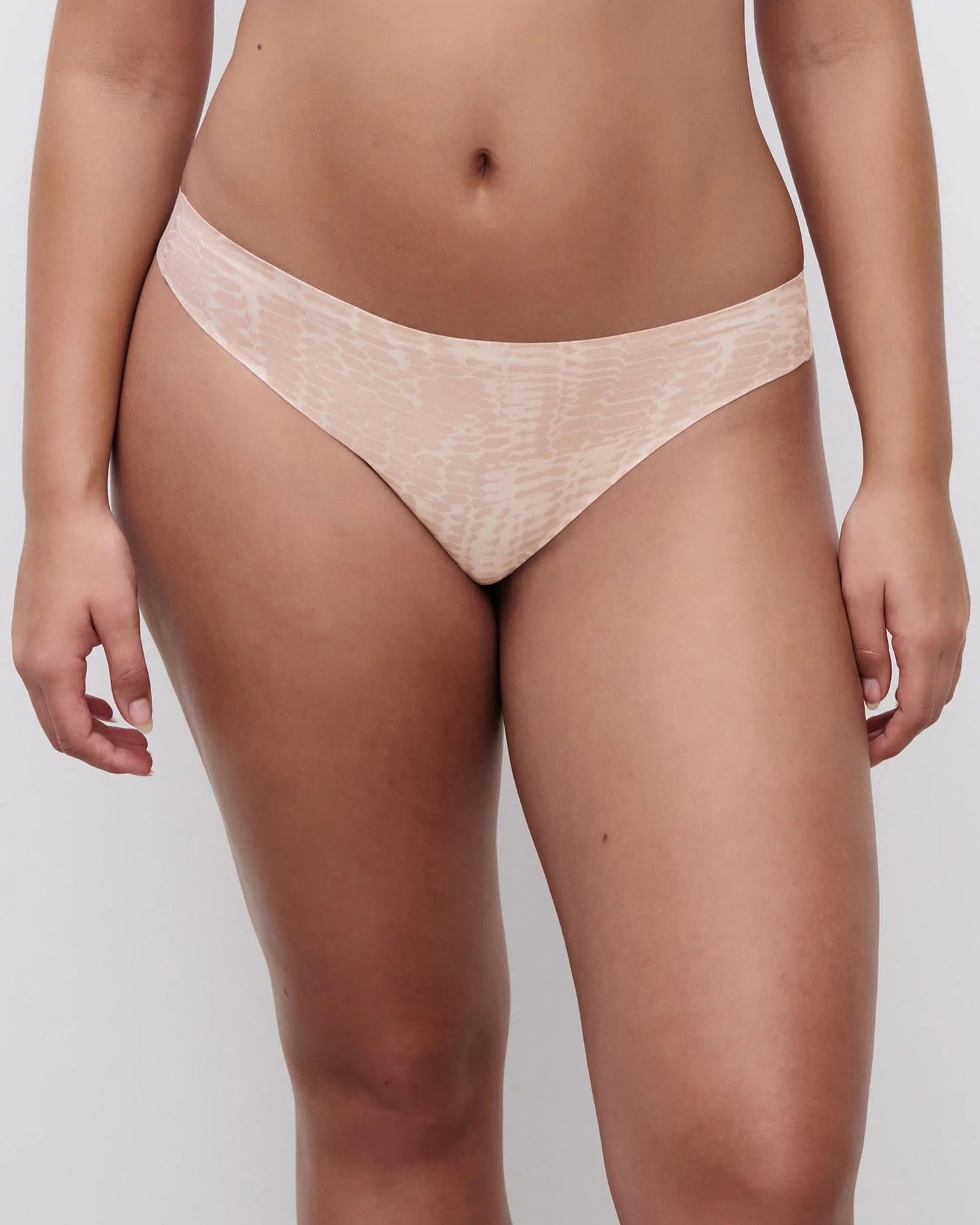 Thong string sømløs softstretch chantelle, undertøy norge dame, snake print beige