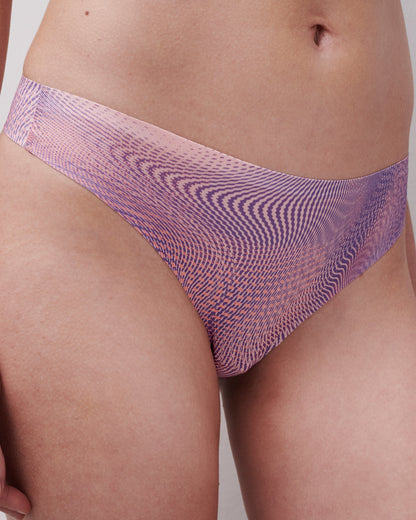 Thong string sømløs, mønster Iris print, softstretch chantelle, undertøy Frilin norge dame