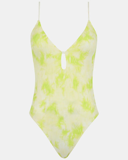 Badedrakt badetøy lime splash, dyp utringning plunge, chantelle pulp swim one frilin