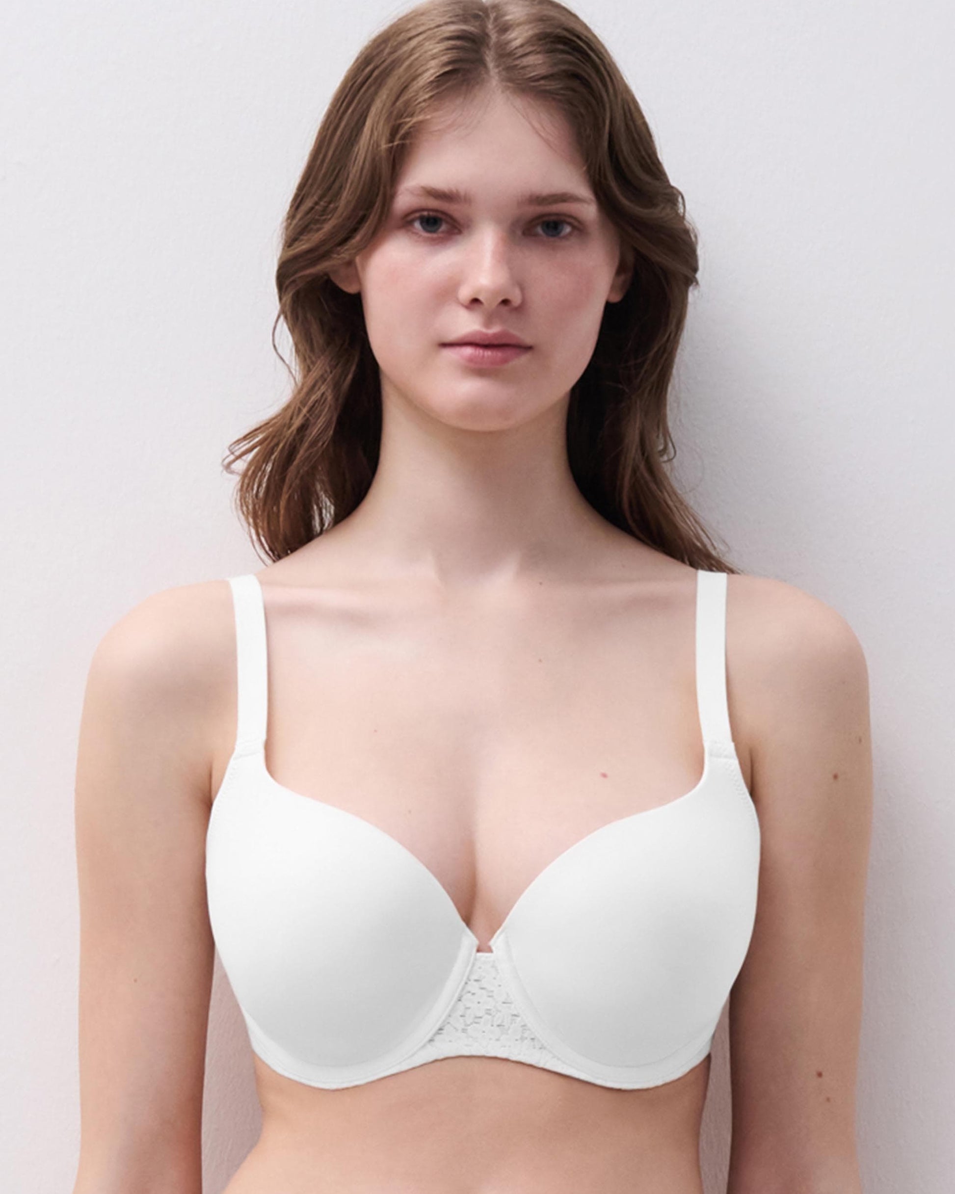 BH T-skjorte-bh hvit white Chantelle Norah, undertøy frilin norge