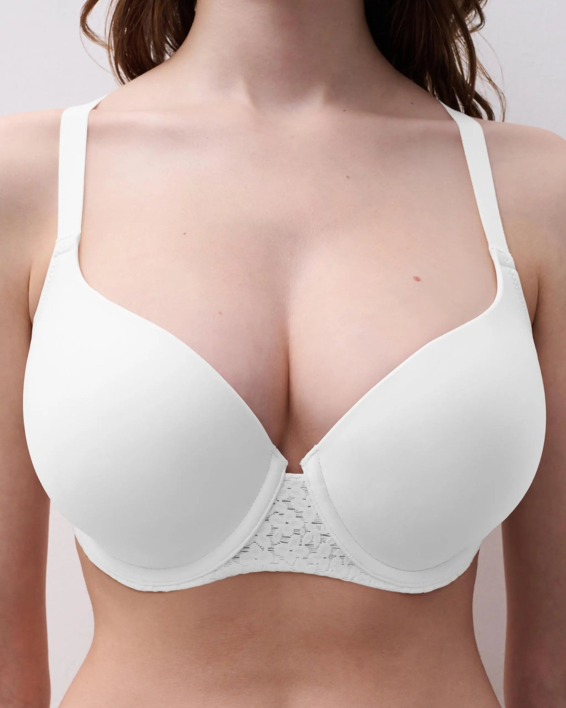 BH T-skjorte-bh hvit white Chantelle Norah, undertøy frilin norge