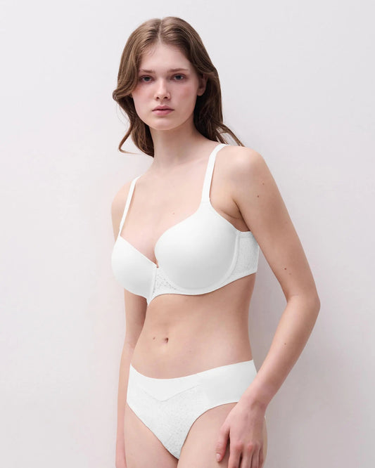 BH T-skjorte-bh hvit white Chantelle Norah, undertøy frilin norge