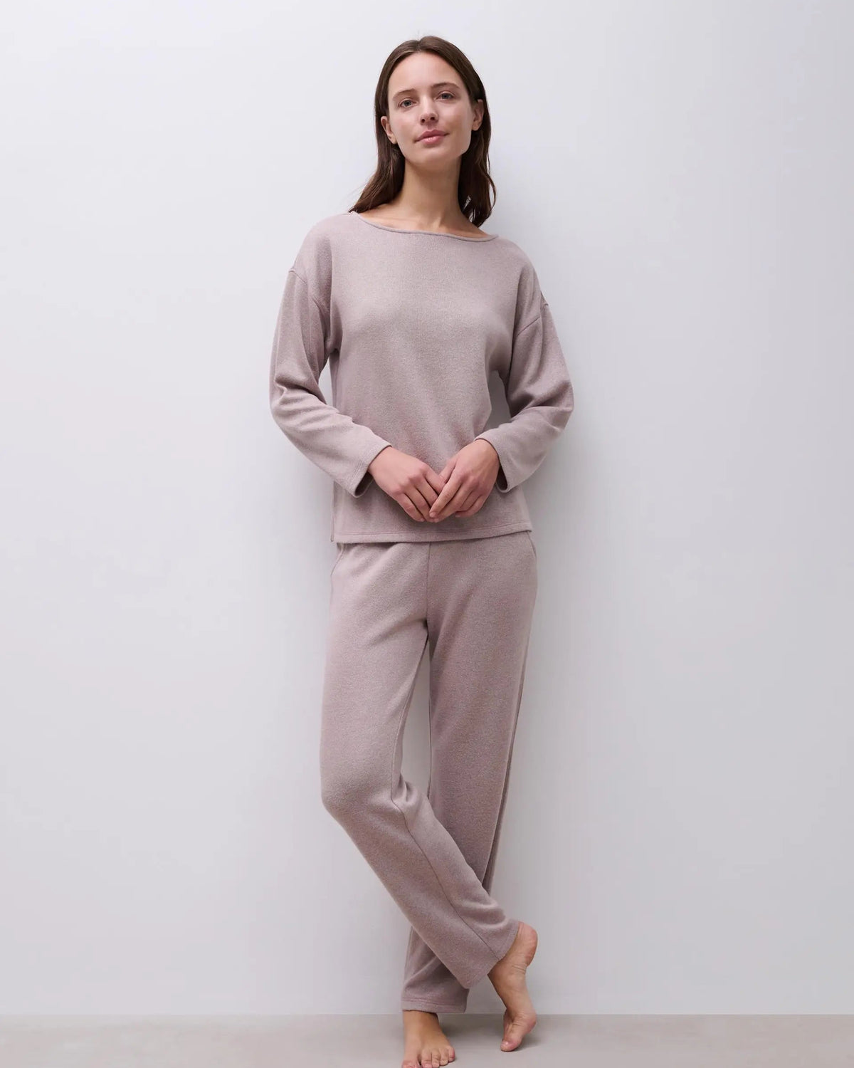 Loungewear joggebukse Chantelle Jerry beige rosa cashmere brown, dame norge frilin