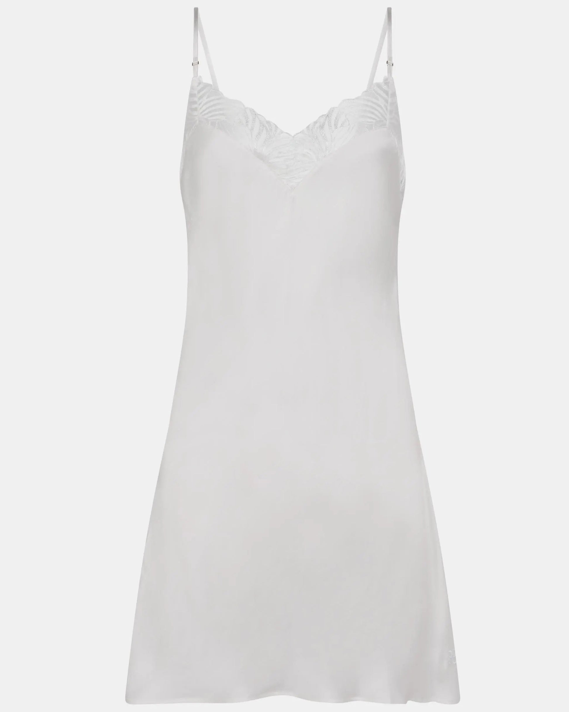 Nattkjole chemise modal viskose, chantelle Legend, milk hvit, frilin undertøy norge