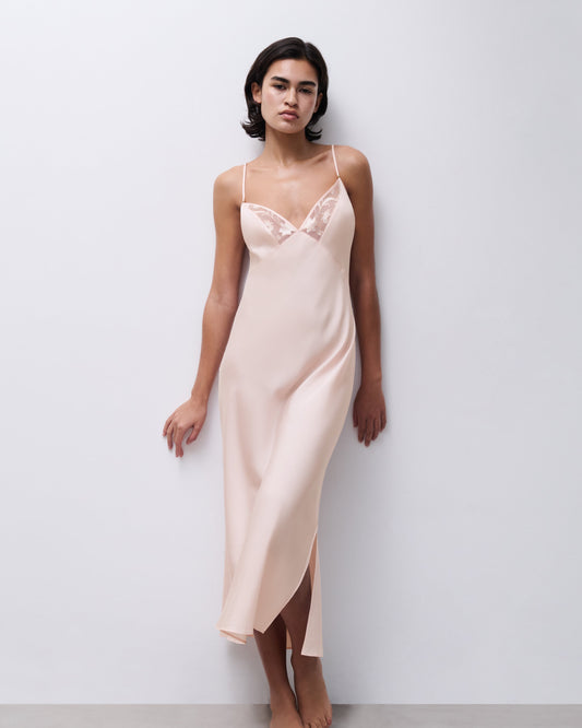 Nattkjole lyocell viskose idyll chantelle rosa pink, frilin nattøy undertøy norge dame