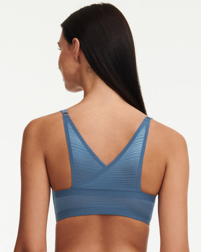 Undertøy bralette topp, dame norge, chantelle, softstretch stripes, blå jeans