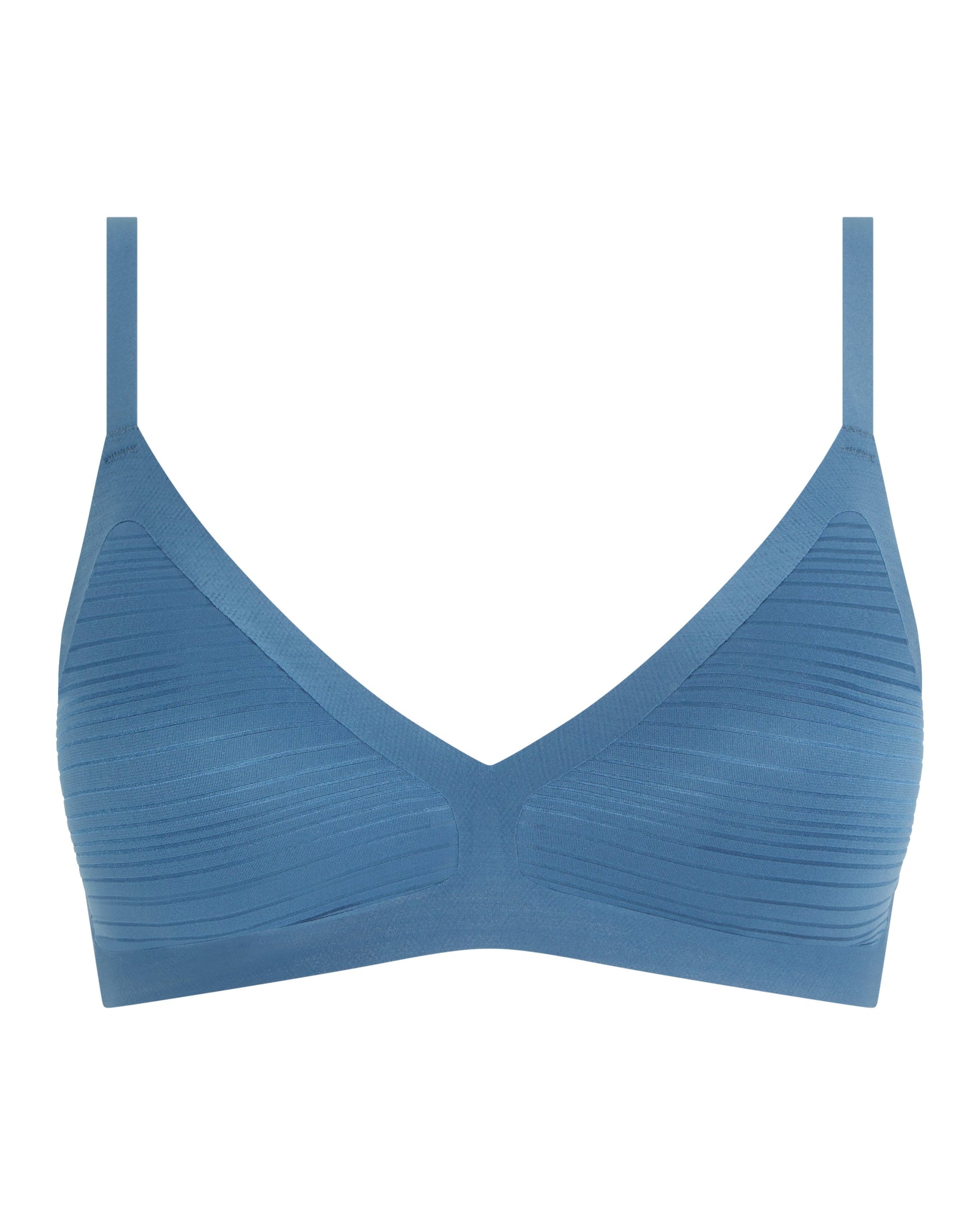 Undertøy bralette topp, dame norge, chantelle, softstretch stripes, blå jeans