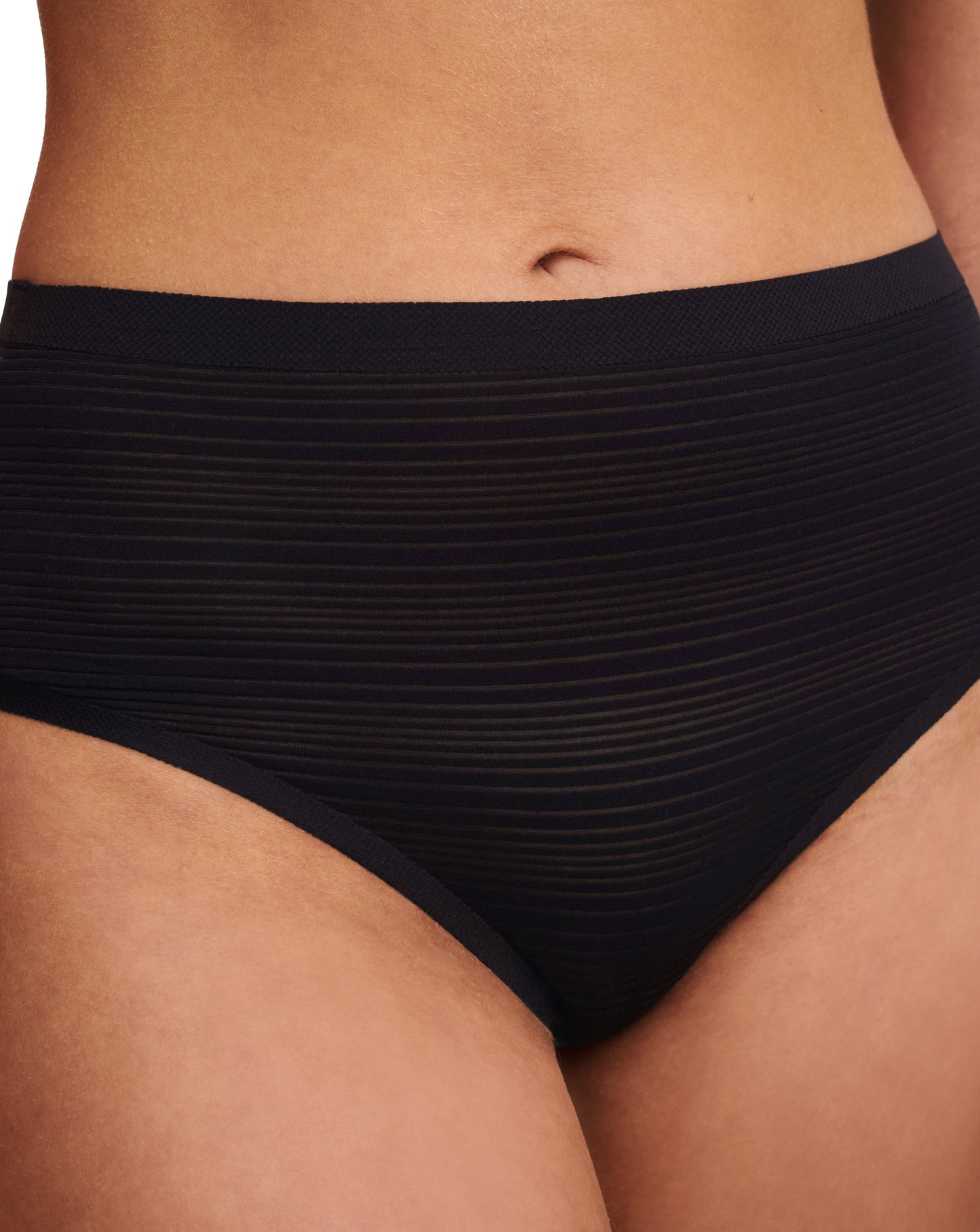 Stripes high waist thong, SoftStretch