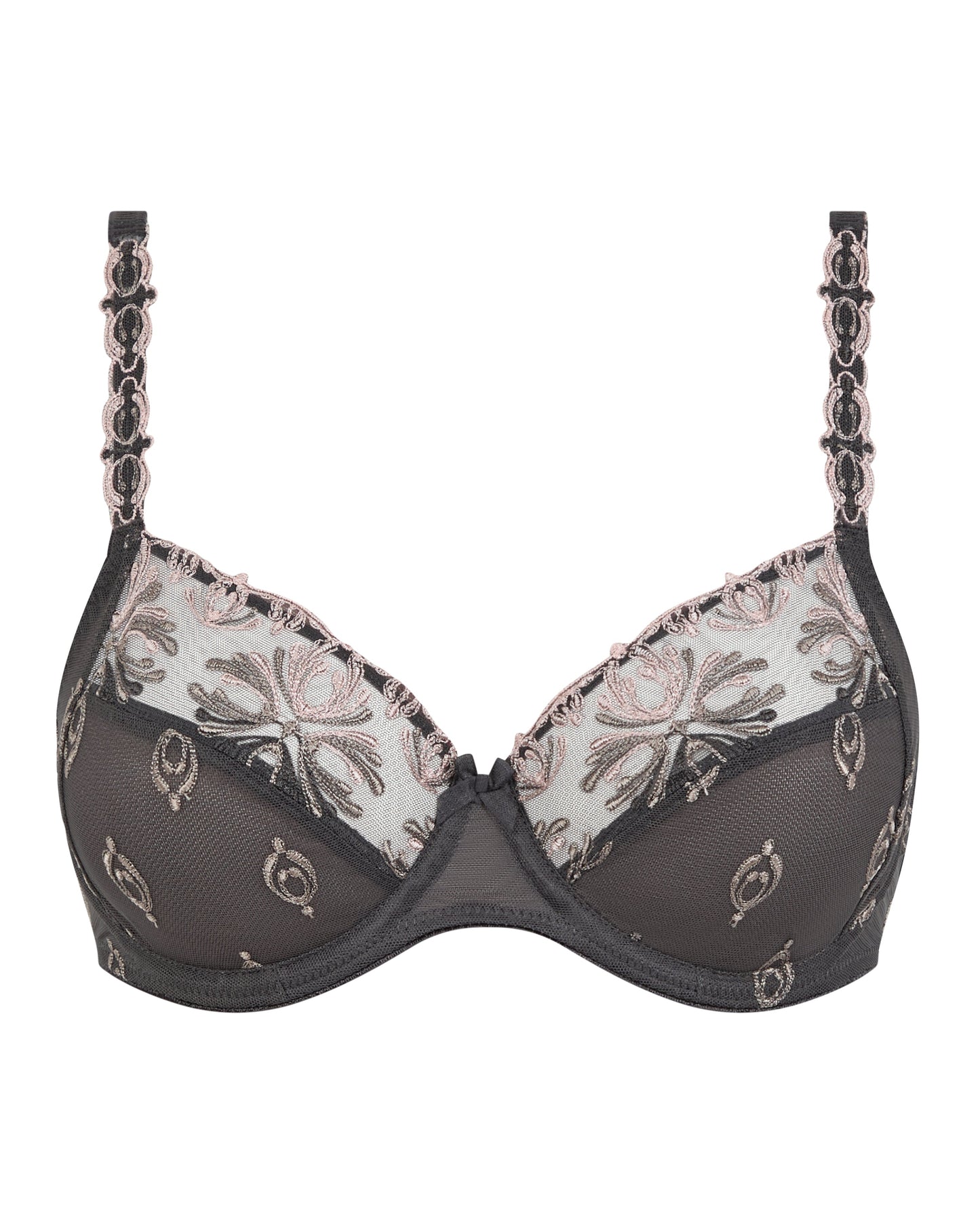 BH full cup 3-part covering, Chantelle Champs Elysées grå grey blushed ash, Undertøy Frilin Norge