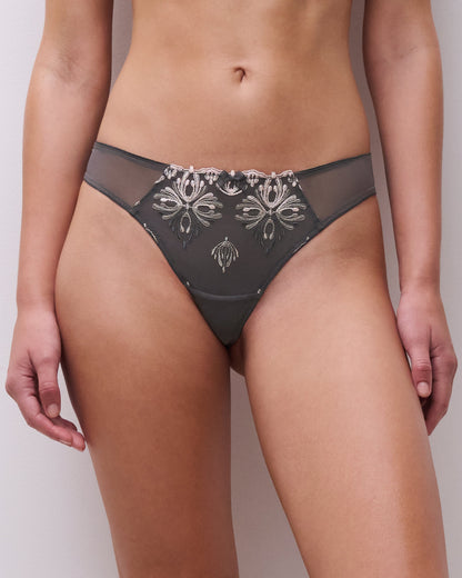Thong string truse tanga, Chantelle Champs Elysees grå grey blashed ash blonde, Frilin Undertøy Norge
