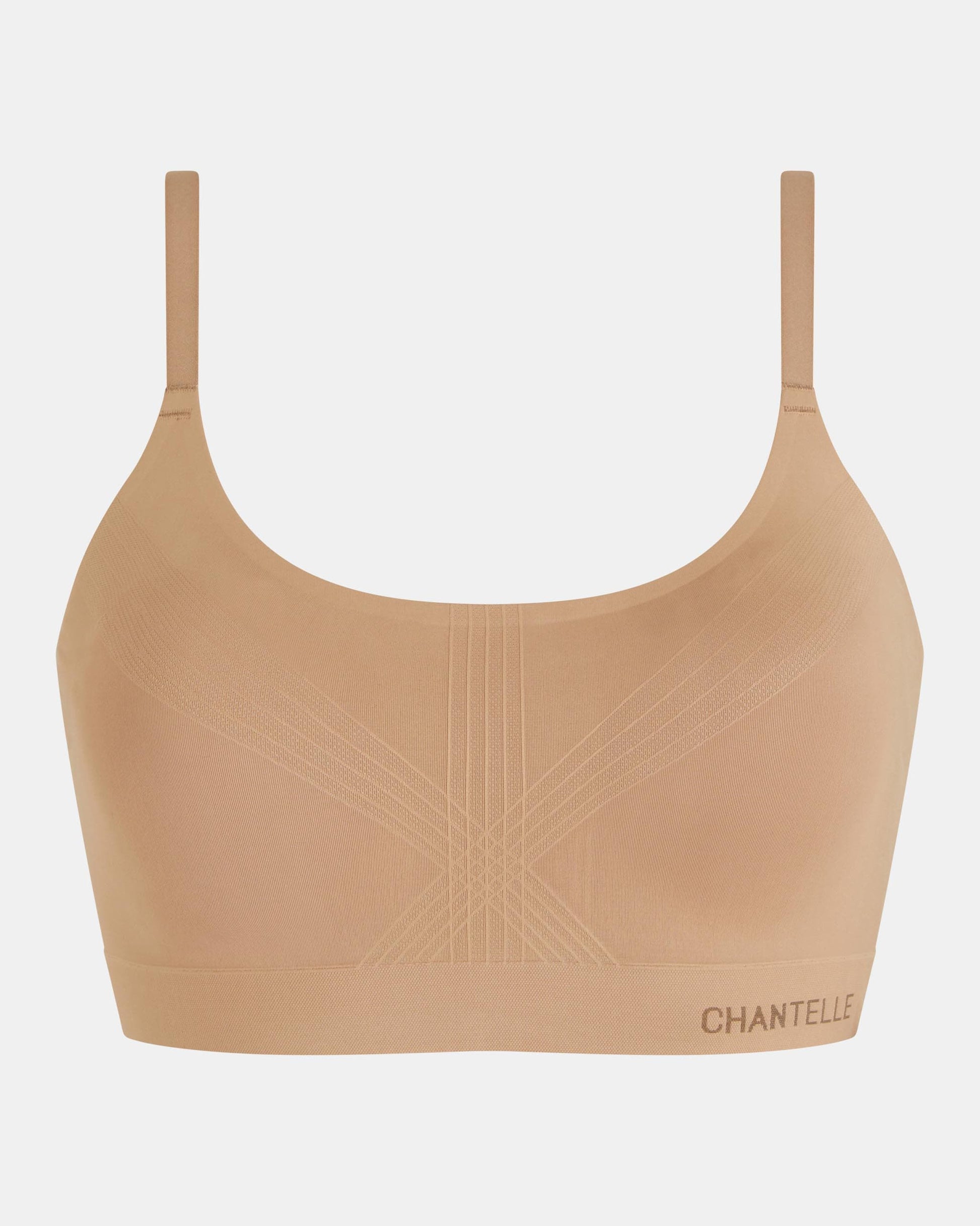 Bralette BH support uten spiler wirefree smooth comfort, undertøy norge dame, chantelle, beige brun terracotta