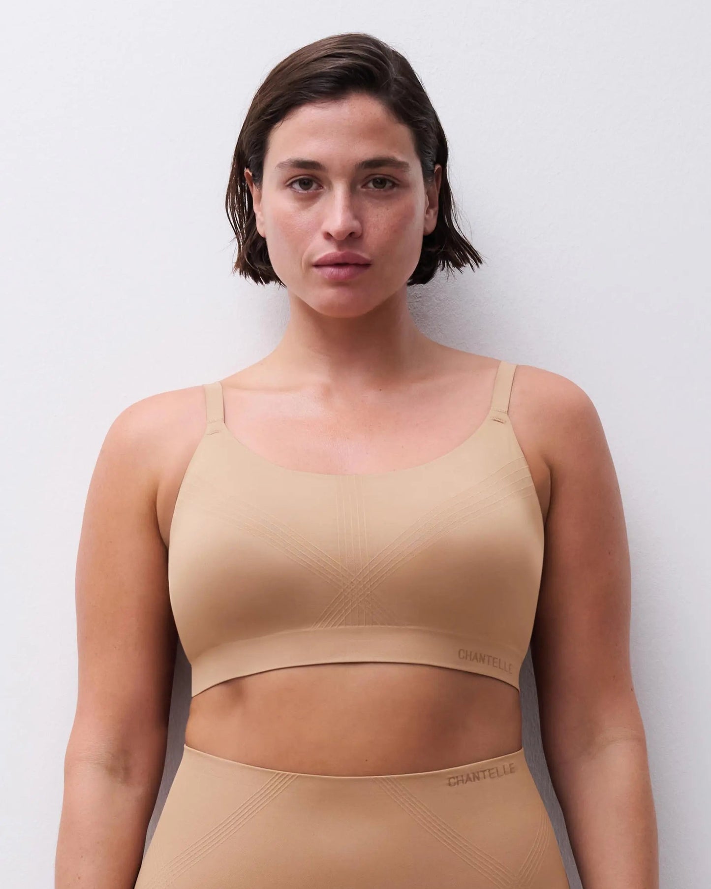 Bralette BH support uten spiler wirefree smooth comfort, undertøy norge dame, chantelle, beige brun terracotta