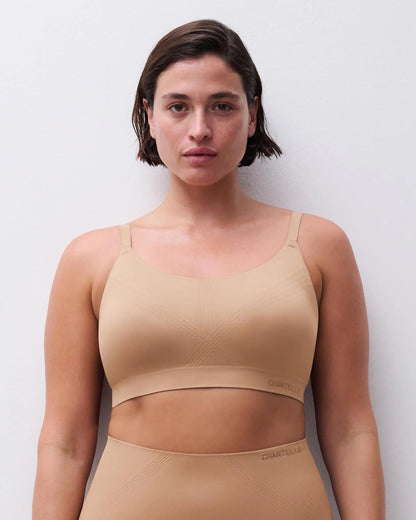 Bralette BH support uten spiler wirefree smooth comfort, undertøy norge dame, chantelle, beige brun terracotta