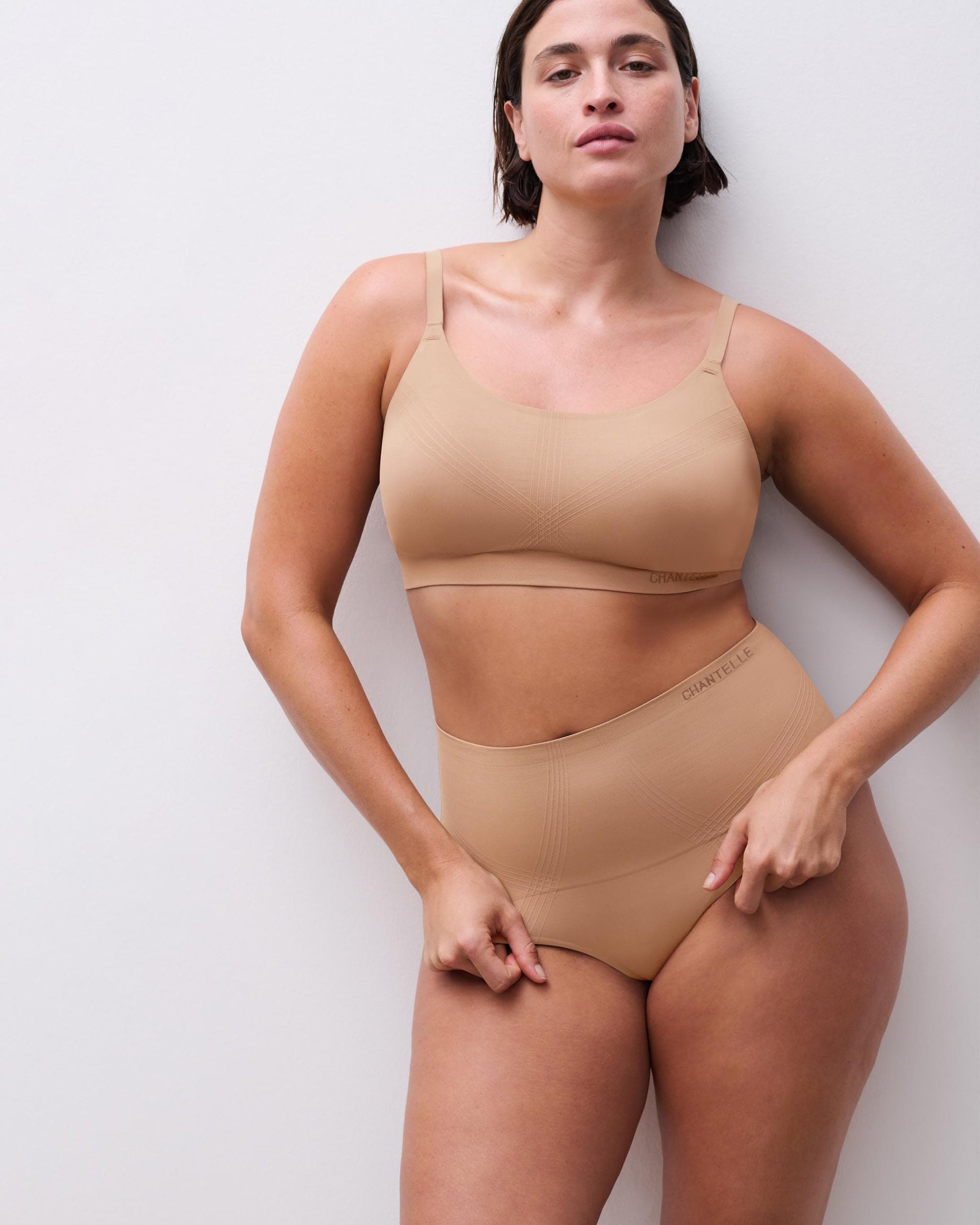 Bralette BH support uten spiler wirefree smooth comfort, undertøy norge dame, chantelle, beige brun terracotta