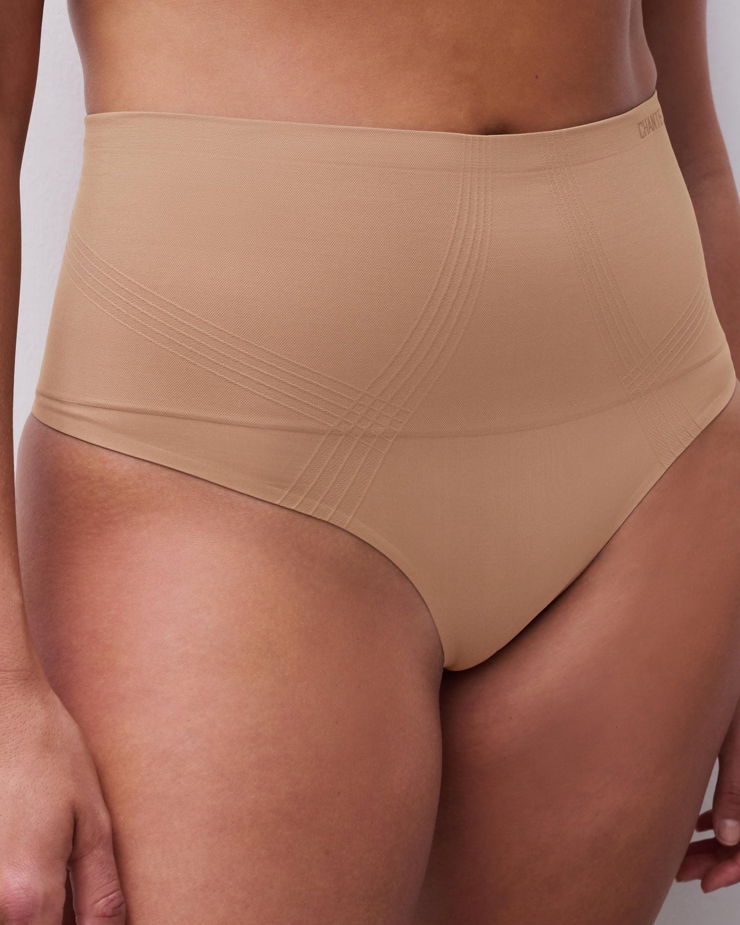 Thong shapewear hold-in high waist string høyt liv, undertøy norge dame, chantelle, nude beige brun terracotta