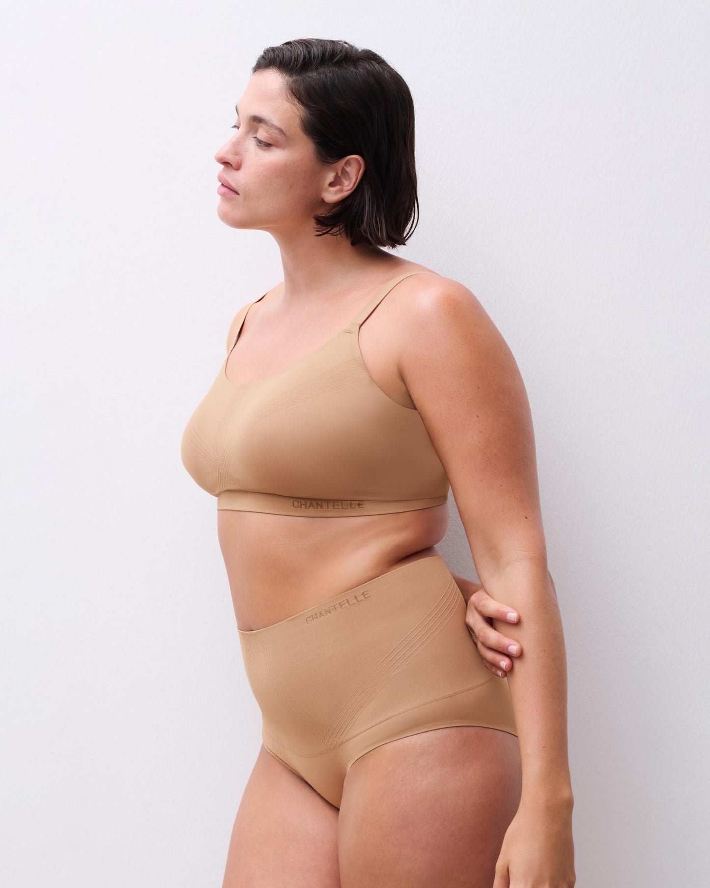 Bralette BH support uten spiler wirefree smooth comfort, undertøy norge dame, chantelle, beige brun terracotta