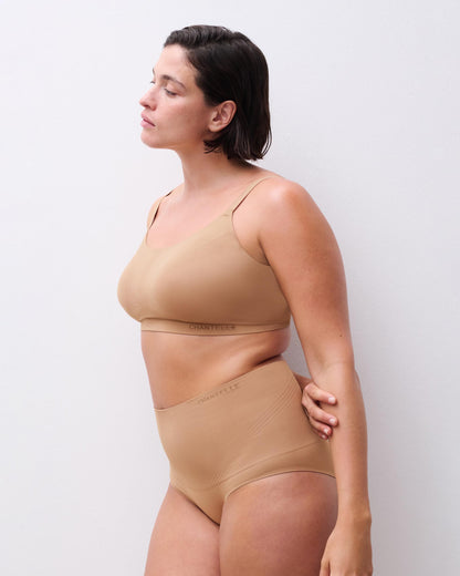Bralette BH support uten spiler wirefree smooth comfort, undertøy norge dame, chantelle, beige brun terracotta