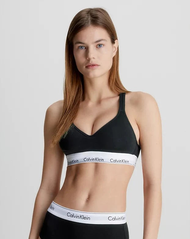 Calvin Klein bralette lift push, undertøy bomull svart