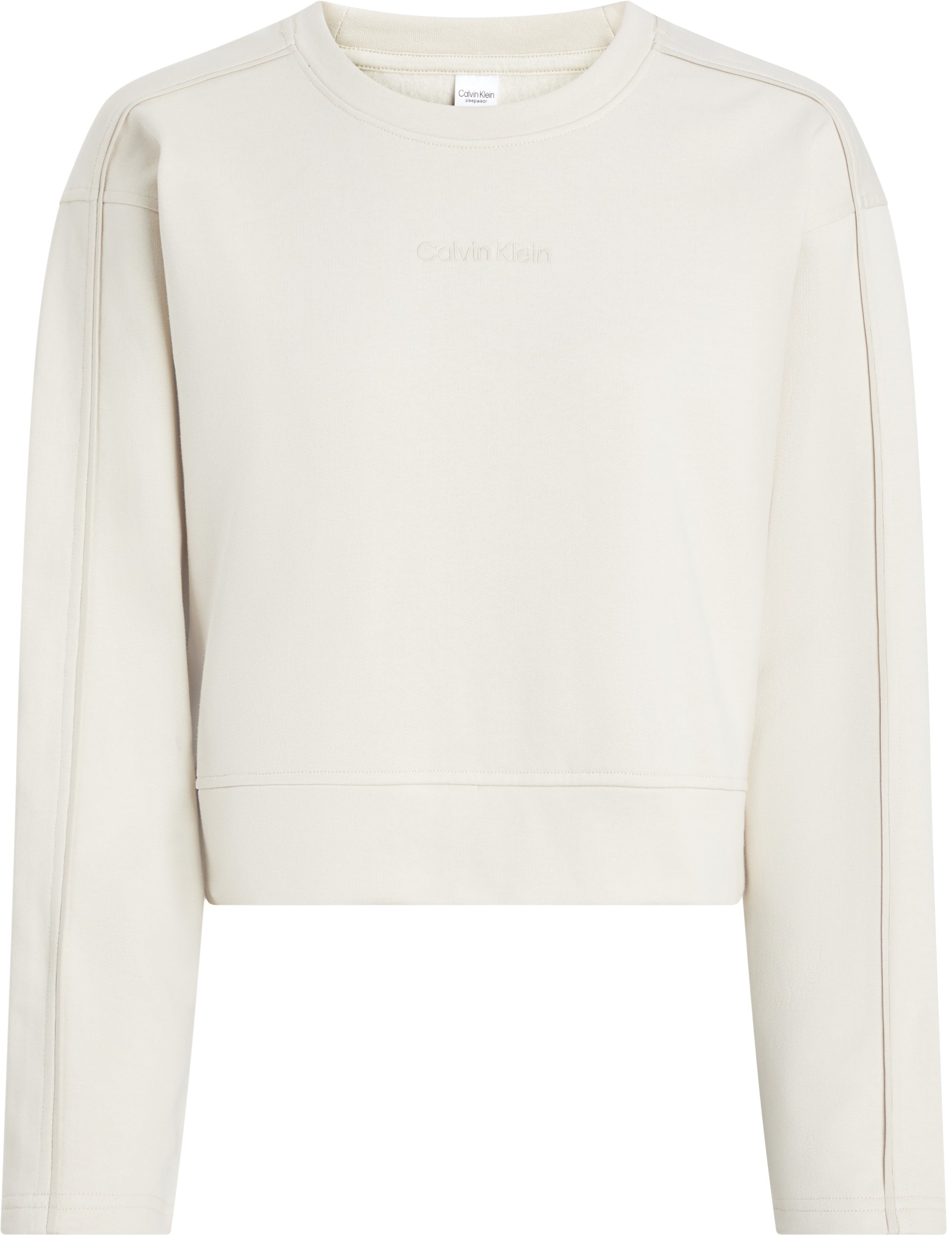 Jumper sweatshirt genser Calvin Klein loungewear, bomull beige sandshell, cotton fleece