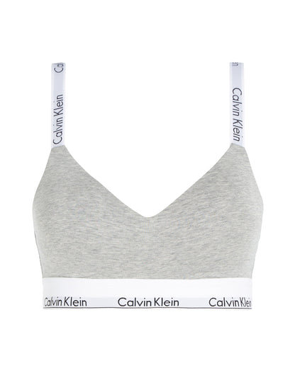 Calvin Klein bralette logo, undertøy bomull grå