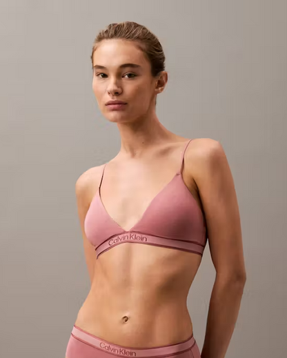 Triangel BH Calvin Klein bralette cotton modal tonal logo red grape, undertøy frilin norge, bomull